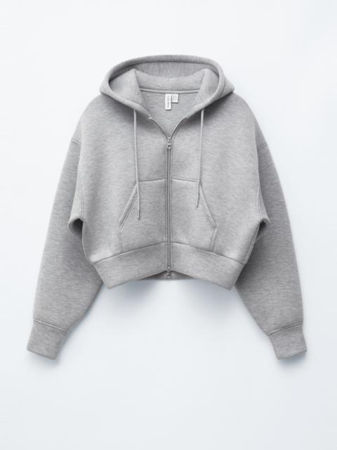 & Other Stories Cropped Scuba Zip-Up Hoodie