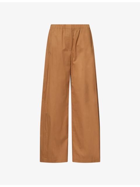 Theory Wide-Leg Parachute Cotton Trousers