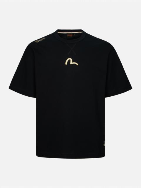 EVISU KOI AND SEAGULL BRUSHSTROKE DAICOCK DIGITAL PRINT LOOSE FIT T-SHIRT