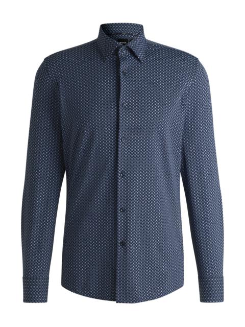 BOSS SLIM-FIT SHIRT IN PRINTED PERFORMANCE-STRETCH MATERIAL