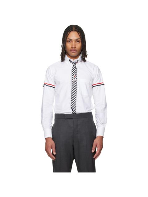 Thom Browne White Oxford RWB Armband Shirt
