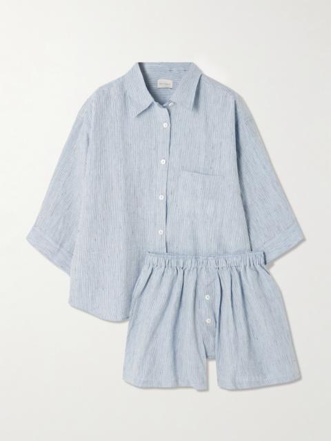 DEIJI STUDIOS The 03 Striped Washed-linen Shirt And Shorts Set