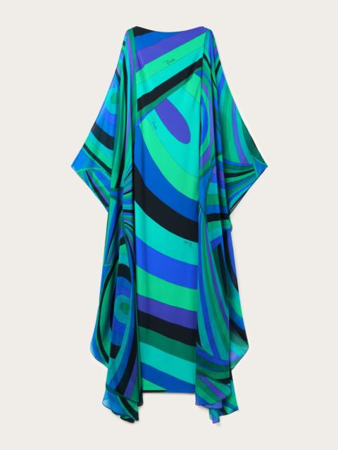 PUCCI IRIDE PRINT WIDE SLEEVES LONG DRESS