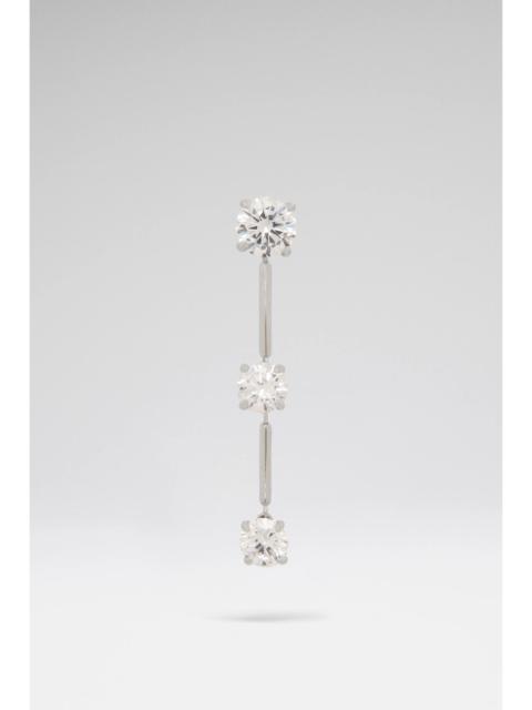 Amina Muaddi GIGI EARRING PENDANT WITH WHITE CRYSTAL AND SILVER BASE