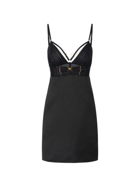 ELISABETTA FRANCHI duchess satin with elastic straps mmini dress
