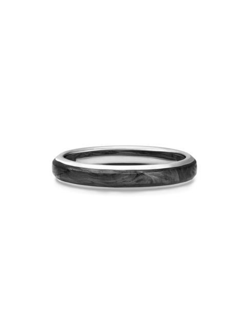 DAVID YURMAN Men's Streamline Band Ring in 18K White Gold - Forged Carbon