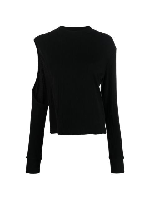 Slash knife-pleat sweatshirt