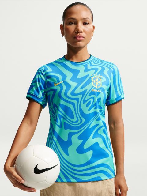 Nike Brazil Women's Nike Dri-FIT Soccer Pre-Match Short-Sleeve Top