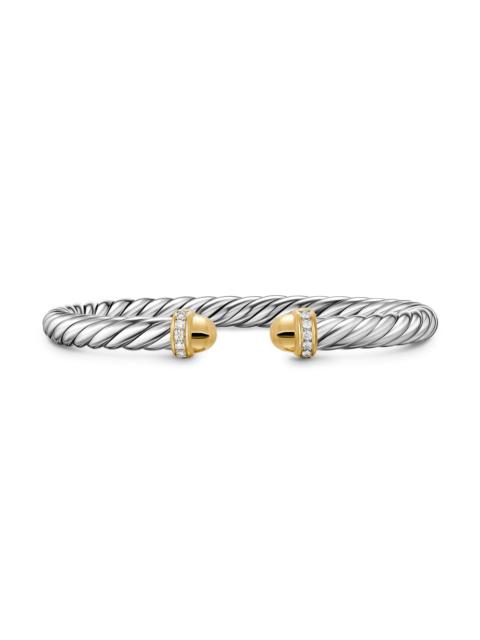 DAVID YURMAN Women's Cable Flex Bracelet in Sterling Silver - Gold Dome
