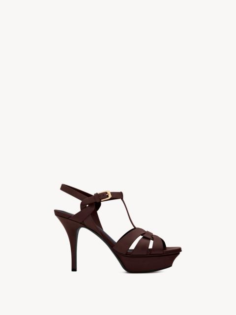 SAINT LAURENT TRIBUTE PLATFORM SANDALS IN SMOOTH LEATHER