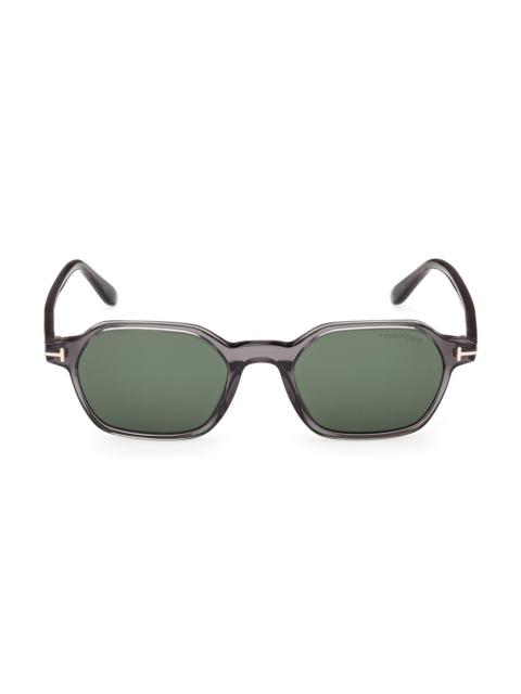 TOM FORD Men's Joey 51MM Geometric Sunglasses - Grey Green