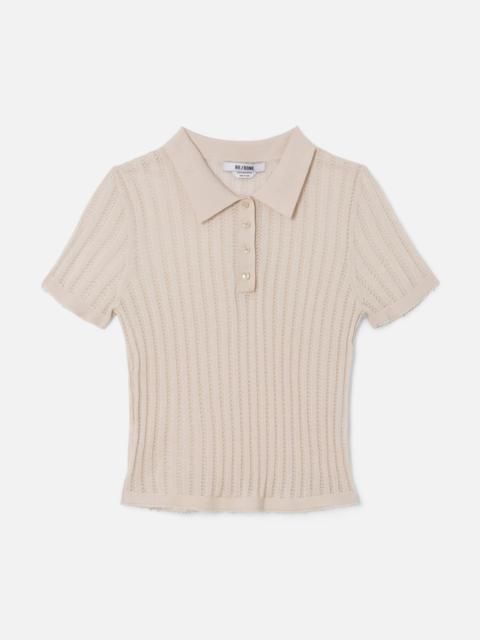 RE/DONE The Veil Pointelle Polo - Ivory