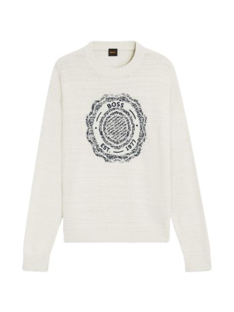 BOSS intarsia-knit sweater