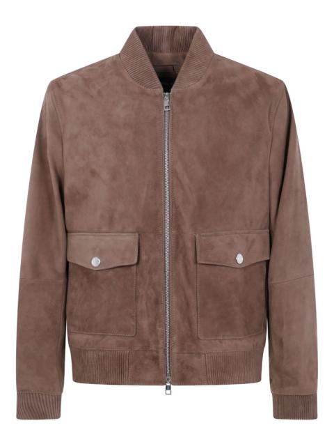 MICHAEL KORS ribbed-cuff suede bomber jacket
