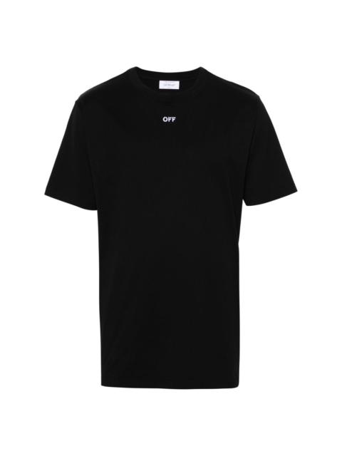 Off-White logo-embroidered cotton T-shirt