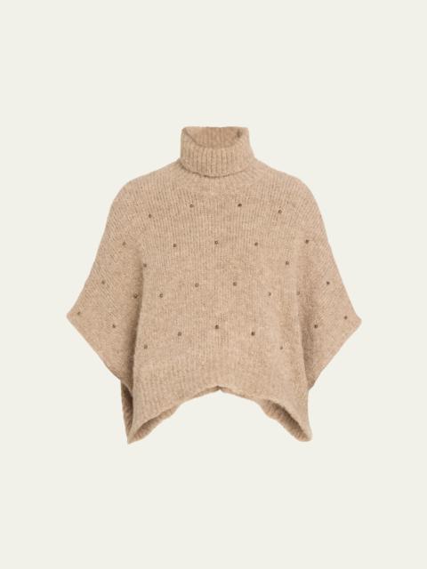 Studded Alpaca Wool Turtleneck Sweater