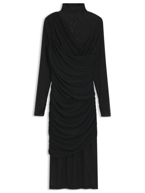 BOSS MESH-PANEL DRESS IN A SLIM FIT