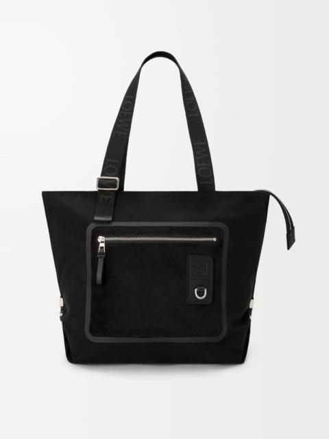 Loewe Flex zipped tote in canvas and suede