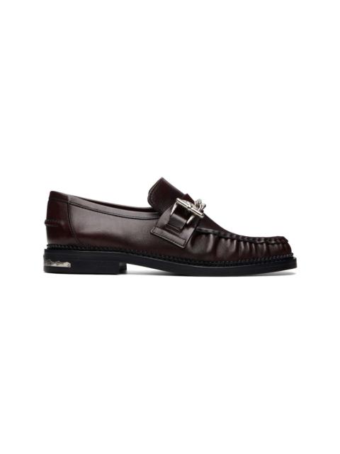 TOGA VIRILIS Brown Embossed Leather Loafers