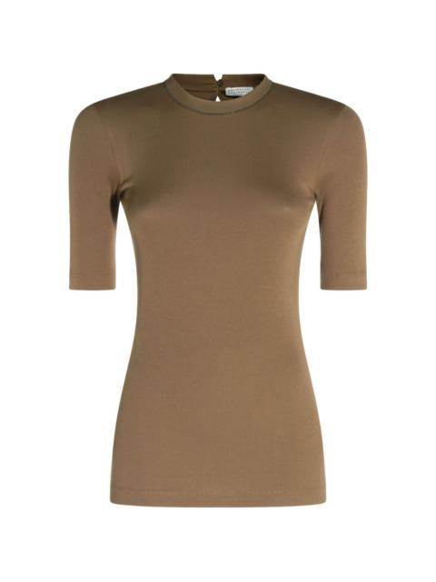 Brunello Cucinelli Monili-trim ribbed T-shirt