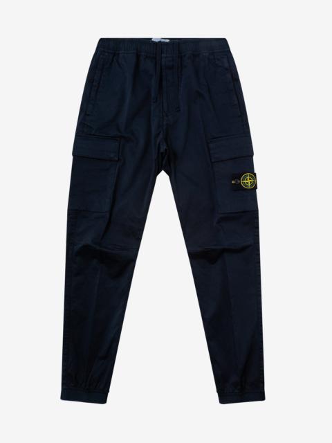 Blue Garment Dyed Cargo Trousers