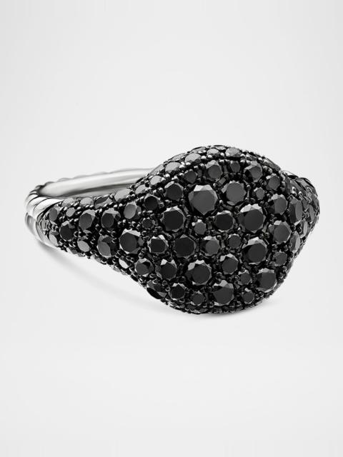 DAVID YURMAN Mini Chevron Pave Pinky Ring with Diamonds in 18K White Gold, 10mm