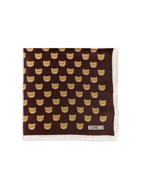 Moschino Teddy-print silk scarf