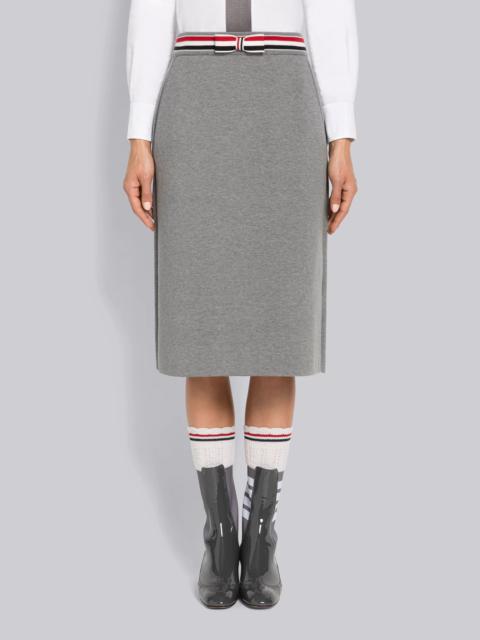 Thom Browne Double Face Cotton A-Line Skirt With Bow