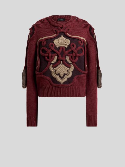 Etro RIBBED WOOL SWEATER WITH TASSELS AND EMBROIDERY