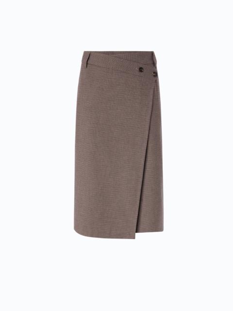 PINKO CALF-LENGTH WRAP SKIRT WITH CHECK PATTERN