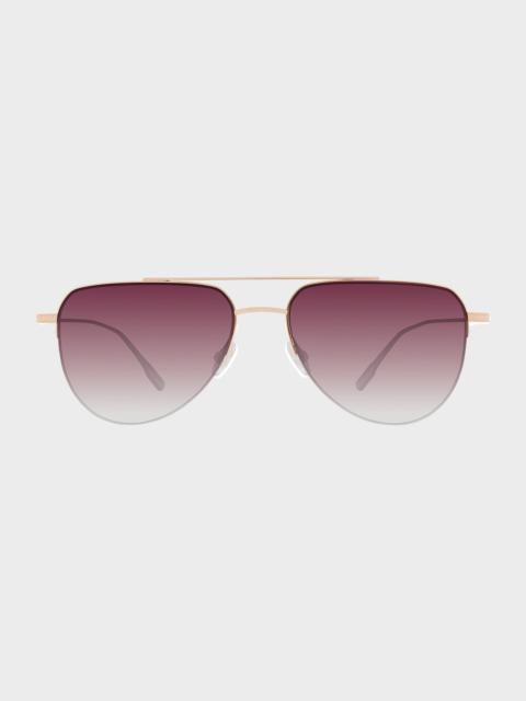 BARTON PERREIRA McNair 55mm Titanium Aviator Sunglasses