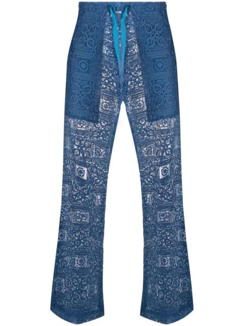 NEEDLES lace-detail wide leg trousers
