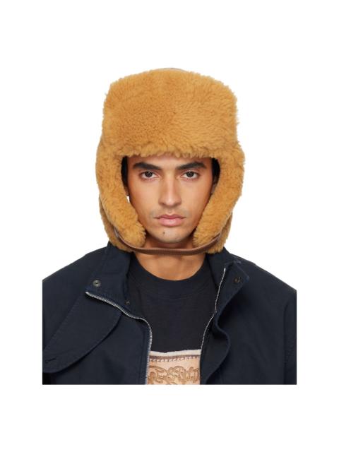 Acne Studios Brown Shearling Aviator Hat
