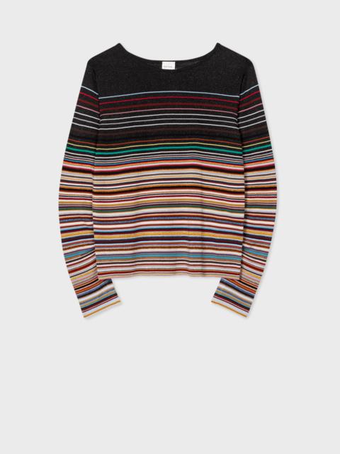 Knitted 'Signature Stripe' Glitter Sweater