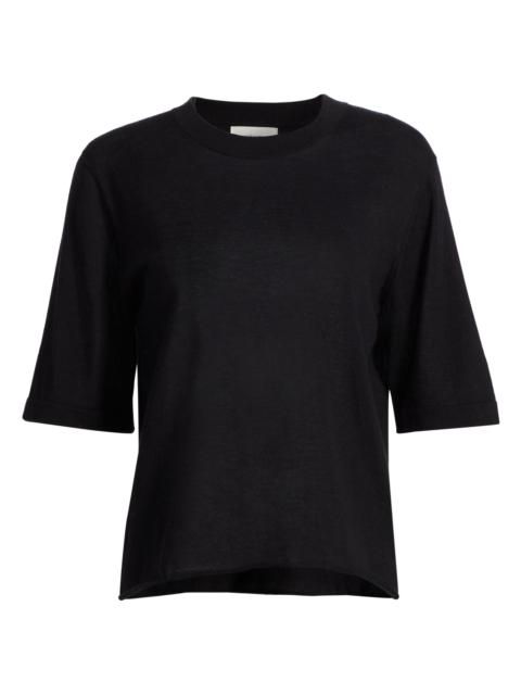 Loulou de Saison Nala Fine Short Sleeve Top in Black
