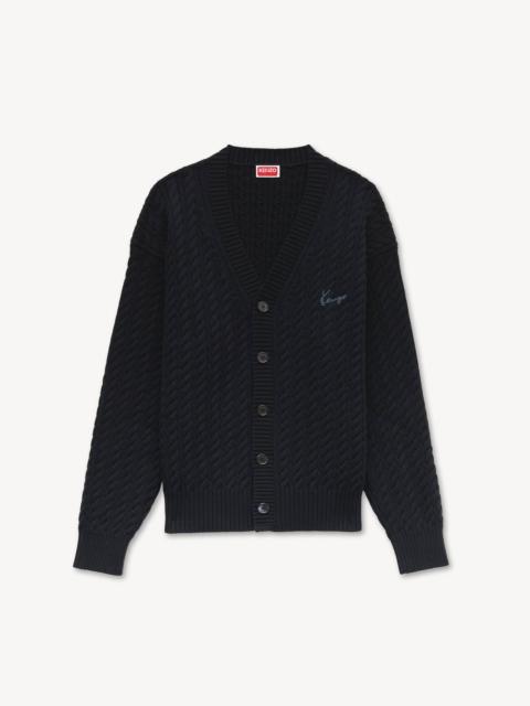 KENZO 'KENZO Signature Cable' embroidered knit cardigan