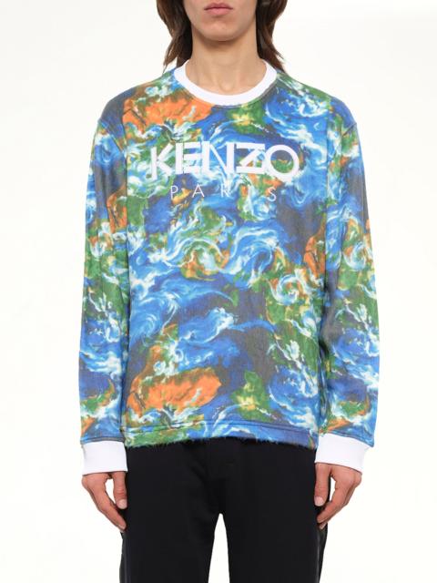 KENZO World Fleec Sweatshirt in Cobalt