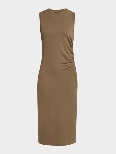Vince Sleeveless Waist-Gathered Midi Dress
