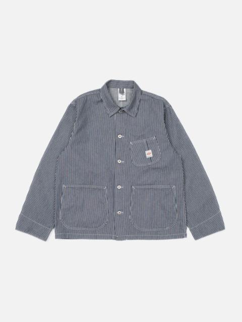 Nudie Jeans Howie Hickory Chore Jacket Blue/Offwhite