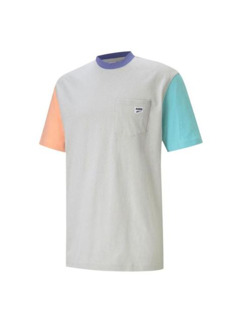 PUMA Downtown Pocket T-Shirt 'Grey Pink Blue' 531432-09