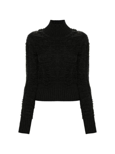 MM6 Maison Margiela high-neck distressed jumper