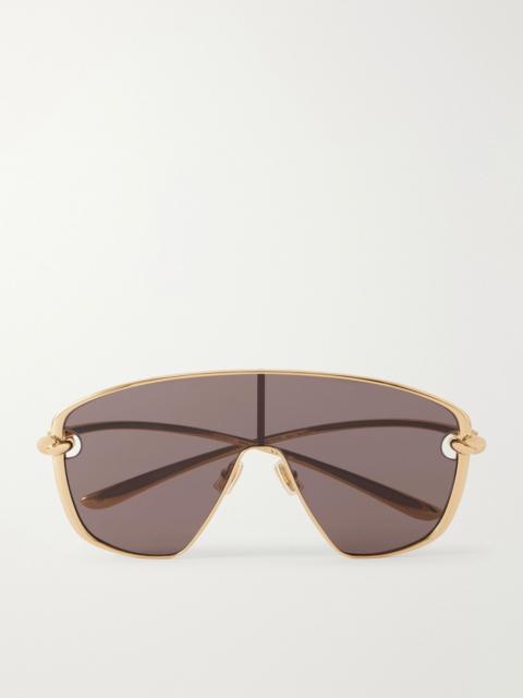 Bottega Veneta Knot aviator-style gold-tone sunglasses Gold