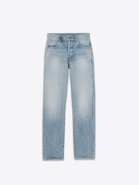 SAINT LAURENT cassandre jeans in hawaii blue denim