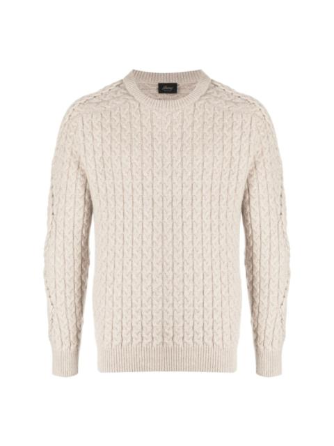 crew-neck cable-knit jumper