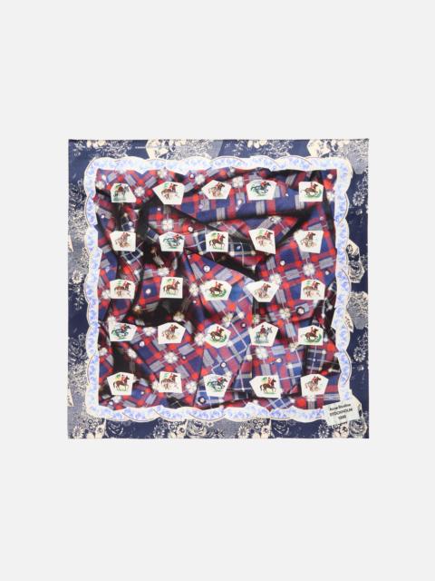 Acne Studios Printed silk scarf - Blue/red