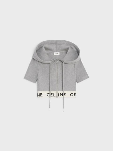 CELINE CELINE ZIP-UP CROP TOP IN ATHLETIC KNIT