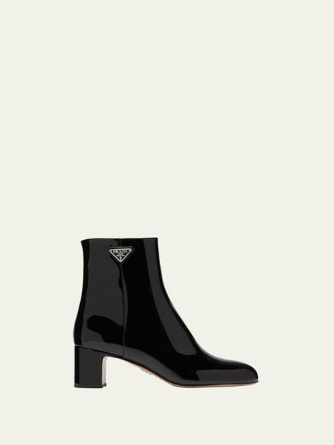 Prada Patent Block-Heel Ankle Booties