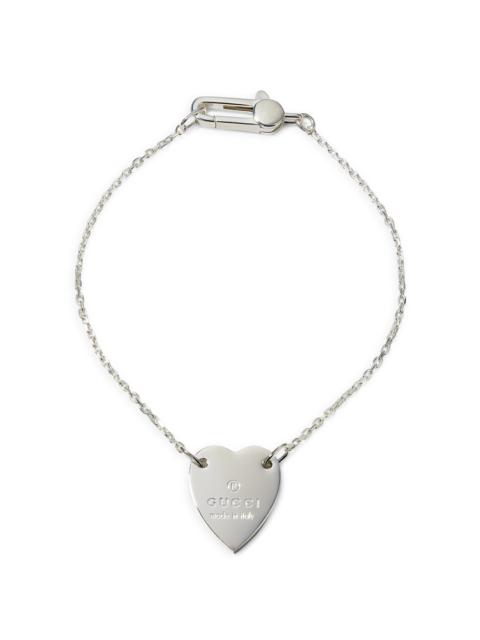 GUCCI Women's Heart Charm Sterling Silver Bracelet - Silver
