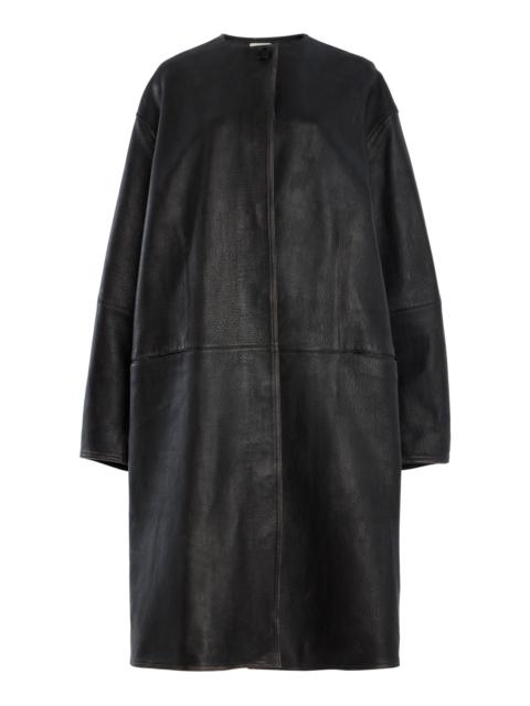 SIMKHAI Autumn Lambskin Long Jacket black