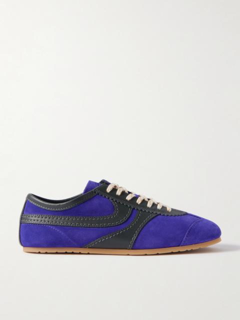 Dries Van Noten Leather-trimmed Suede Sneakers